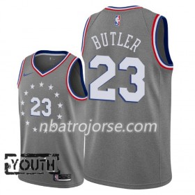 Barn Philadelphia 76ers Tröja Jimmy Butler 23 2018-19 Nike City Edition Grå Swingman